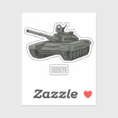 Tank-Cartoon-Abbildung Aufkleber (Blatt)