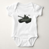Tank-Cartoon-Abbildung Baby Strampler (Vorderseite)