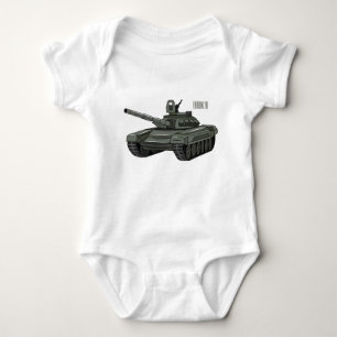 Tank-Cartoon-Abbildung Baby Strampler