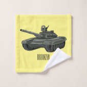 Tank-Cartoon-Abbildung Badhandtuch Set (Waschlappen)