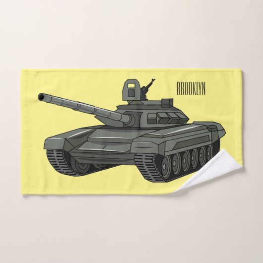 Tank-Cartoon-Abbildung Badhandtuch Set (Handtuch)