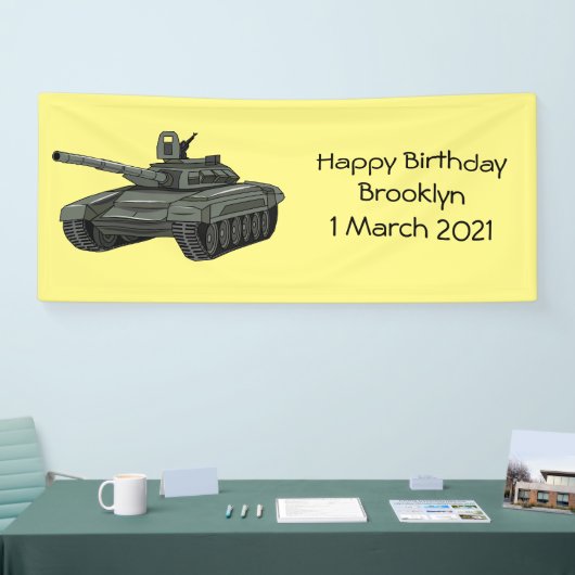 Tank-Cartoon-Abbildung Banner (Messe)