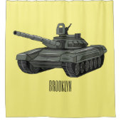 Tank-Cartoon-Abbildung Duschvorhang (Vorderseite)