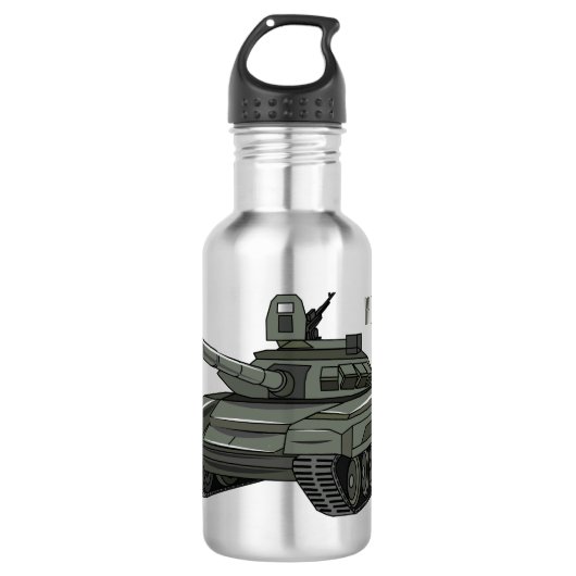 Tank-Cartoon-Abbildung Edelstahlflasche (Vorderseite)