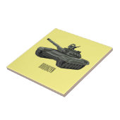 Tank-Cartoon-Abbildung Fliese (Seite)