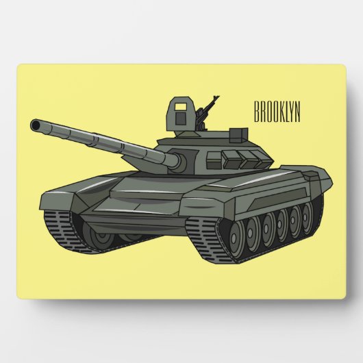 Tank-Cartoon-Abbildung Fotoplatte (Vorderseite)