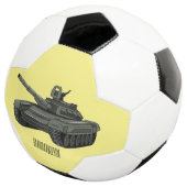 Tank-Cartoon-Abbildung Fußball (Dreiviertel)