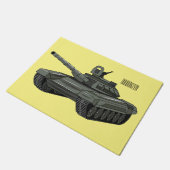 Tank-Cartoon-Abbildung Fußmatte (Schrägansicht)