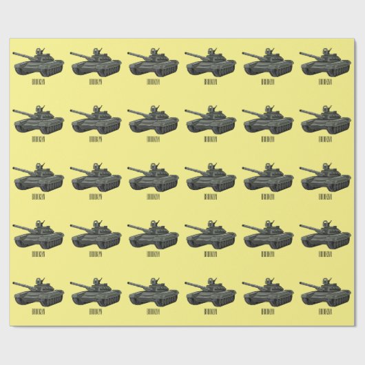 Tank-Cartoon-Abbildung Geschenkpapier (Flach)