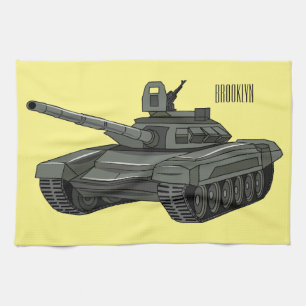 Tank-Cartoon-Abbildung Geschirrtuch