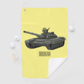Tank-Cartoon-Abbildung Golfhandtuch (Insitu)