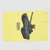 Tank-Cartoon-Abbildung Golfhandtuch (Horizontal)