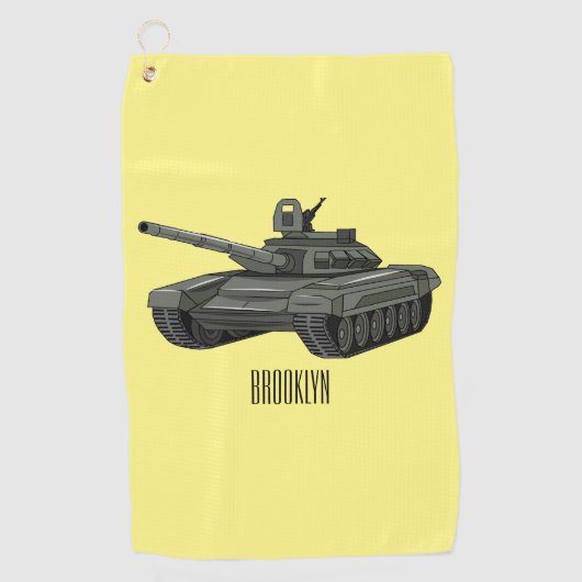 Tank-Cartoon-Abbildung Golfhandtuch (Vorderseite)