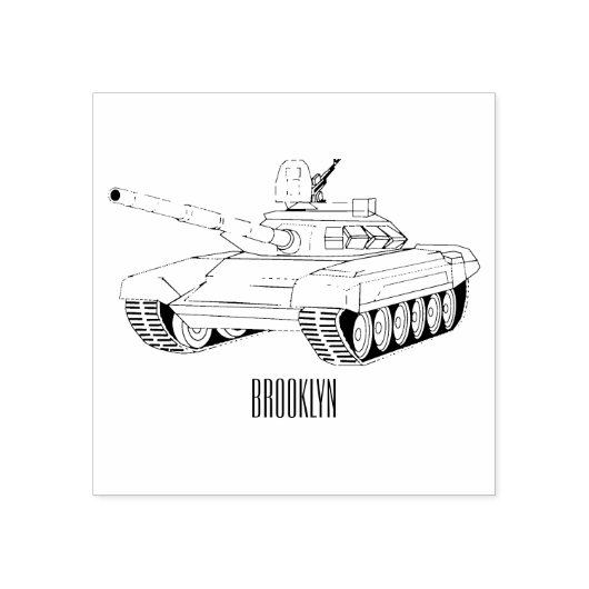Tank-Cartoon-Abbildung Gummistempel (Prägung)