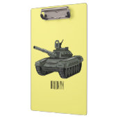Tank-Cartoon-Abbildung Klemmbrett (Links)
