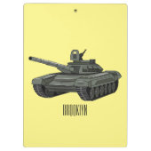 Tank-Cartoon-Abbildung Klemmbrett (Rückseite)