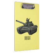 Tank-Cartoon-Abbildung Klemmbrett (Rechts)