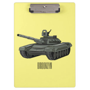 Tank-Cartoon-Abbildung Klemmbrett