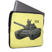 Tank-Cartoon-Abbildung Laptopschutzhülle (Vorne Rechts)