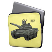 Tank-Cartoon-Abbildung Laptopschutzhülle (Vorderseite Links)