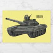 Tank-Cartoon-Abbildung Lebensmitteletikett (Einzelnes Label)