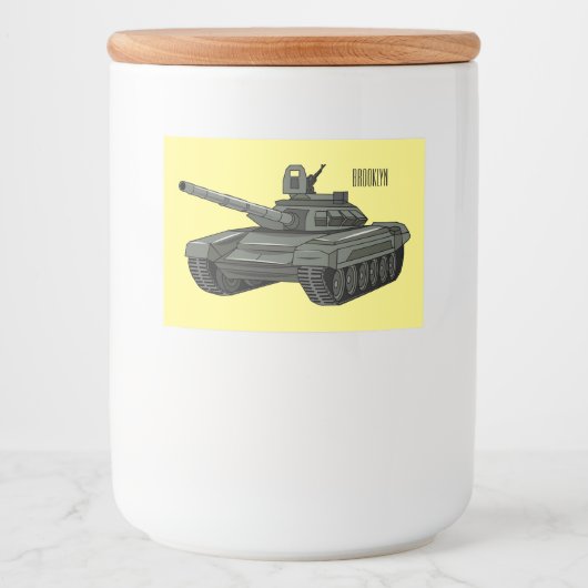 Tank-Cartoon-Abbildung Lebensmitteletikett (Vorderseite)