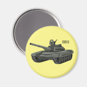 Tank-Cartoon-Abbildung Magnet (Vorderseite/Rückseite)