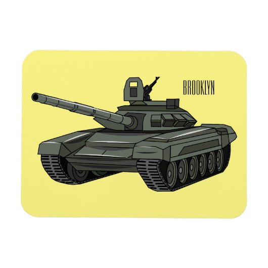 Tank-Cartoon-Abbildung Magnet (Horizontal)