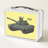 Tank-Cartoon-Abbildung Metall Brotdose (Rückseite)