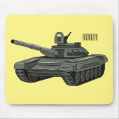 Tank-Cartoon-Abbildung Mousepad (Vorne)