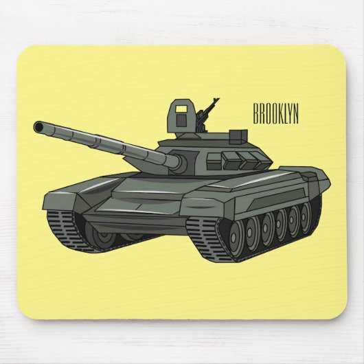 Tank-Cartoon-Abbildung Mousepad (Vorne)
