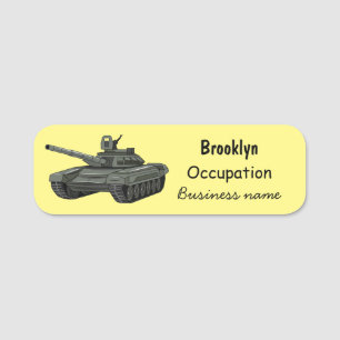 Tank-Cartoon-Abbildung Namensschild