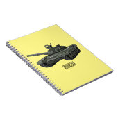 Tank-Cartoon-Abbildung Notizblock (Rechte Seite)