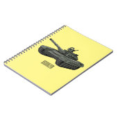 Tank-Cartoon-Abbildung Notizblock (Linke Seite)