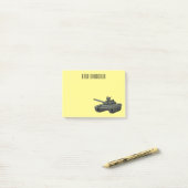Tank-Cartoon-Abbildung Post-it Klebezettel (Auf Schreibtisch)