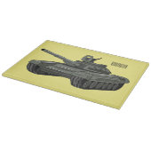 Tank-Cartoon-Abbildung Schneidebrett (Ecke)