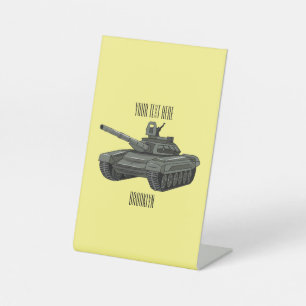 Tank-Cartoon-Abbildung Sockelschild