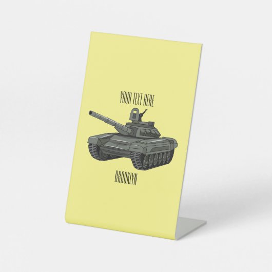 Tank-Cartoon-Abbildung Sockelschild (Vorderseite)
