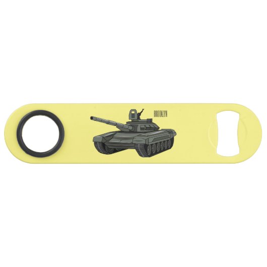 Tank-Cartoon-Abbildung Speed Flaschenöffner (Vorderseite (Horizontal))