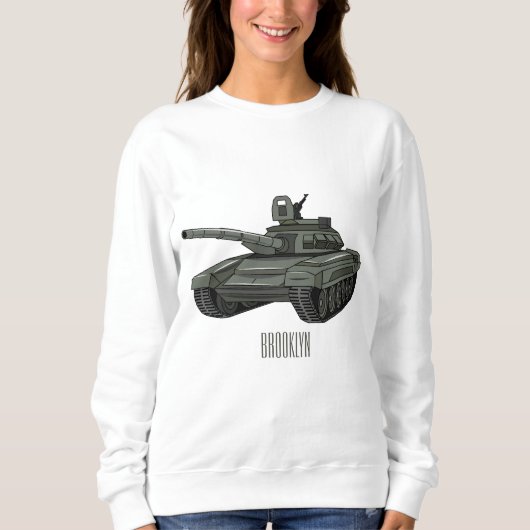 Tank-Cartoon-Abbildung Sweatshirt (Vorderseite)