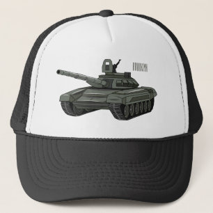 Tank-Cartoon-Abbildung Truckerkappe