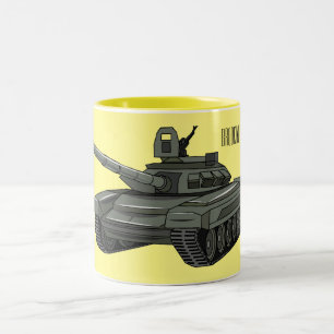 Tank-Cartoon-Abbildung Zweifarbige Tasse