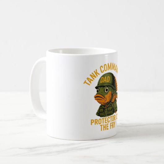 Tank Commander Vater - Funny Fish Father's Day Kaffeetasse (Vorderseite Links)