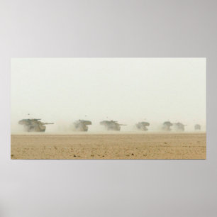 Tank Convoy in der Nähe des Irak Poster