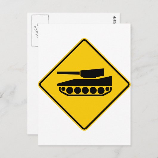 Tank Crossing Highway-Zeichen Postkarte (Vorne/Hinten)
