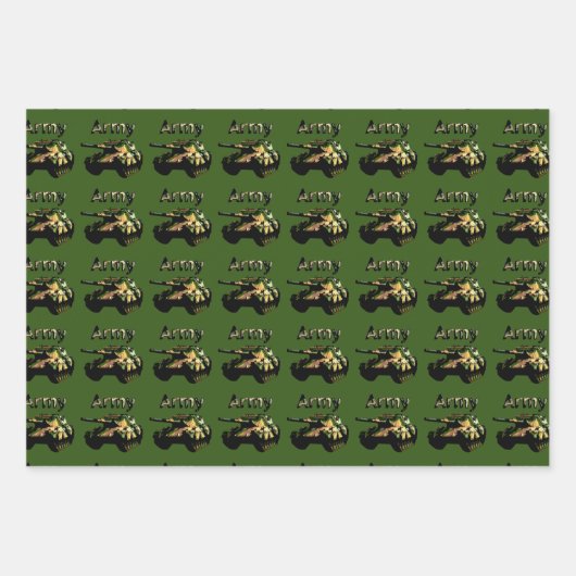 Tank der grünen Armee, Papiertücher Geschenkpapier Set (Vorderseite)