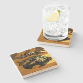 Tank der grünen Khaki-Armee, Stone-Untersetzer Steinuntersetzer (Seitenansicht)