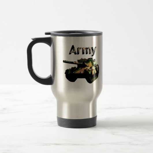 Tank der grünen Khaki-Armee, Travel Mug Reisebecher (Links)