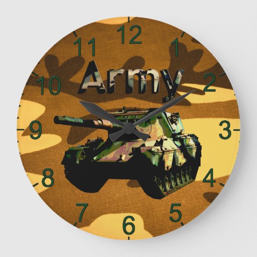Tank der grünen Khaki-Armee, Wall-Uhr Große Wanduhr (Vorderseite)