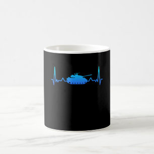 Tank Heartbeat Geschenke für militärische Fahrzeug Kaffeetasse